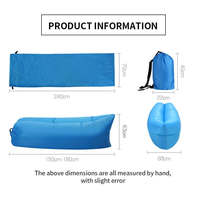 Canapé gonflable en polyester ripstop haute résistance - Capacité de 650 lb, chaise longue de plage portable pour le camping en plein air