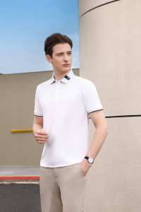 เสื้อโปโลระบายอากาศได้ดีสำหรับผู้ชายเสื้อโปโลลายตัวอักษร H 180กรัมสำหรับกีฬากอล์ฟ - Product Image 3