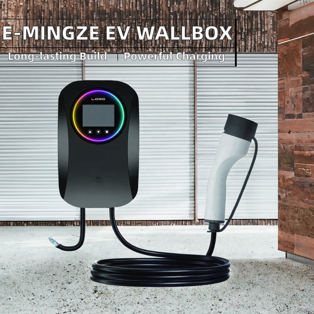 E-mingze Wall Mounted 7-22KW Type2 AC EV Wall Charger IP65 Waterproof Electric Car Charger with Safety Protection