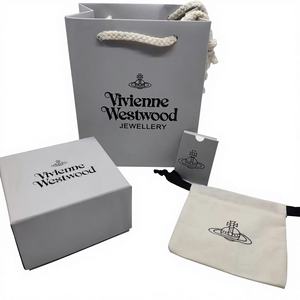 Coffret cadeau quatre pièces Empress Dowager Vivian, nouveau modèle gris 01, taille moyenne, bijoux Saturne, papier écologique - Product Image 1