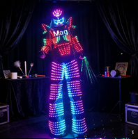 Costume de danse LED robot sur échasses, contrôlable par téléphone portable, vêtements lumineux, accessoires de danse, club, Halloween, cosplay, unisexe, adultes
