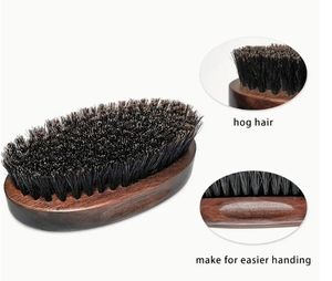 Spazzola per barba da uomo con manico in legno morbido e delicato strumento per la cura del viso resistente per modellare i capelli per il viaggio a casa e l'uso da barbiere - Product Image 2