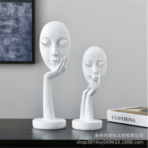 Abstract Face Sculpture Resin Craft Artistic Home Decoration <b>Desk</b> Ornament Mask Figure Decor - Product Image 3
