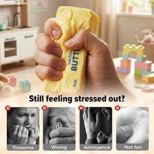 Juguete Interactivo JITENG para Fiestas, Bloque de Mantequilla Realista para Apretar, Juguete de Comida para Bromas y Tragiques, Juguete Blandito - Product Image 6