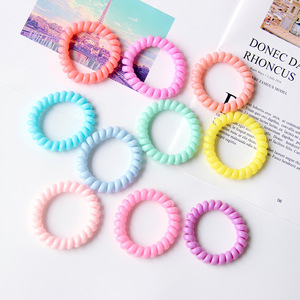 Grand élastique à cheveux de <span class=keywords><strong>couleur</strong></span> bonbon de 5,5 cm, cordon de téléphone, attaches pour cheveux de filles - Product Image 5