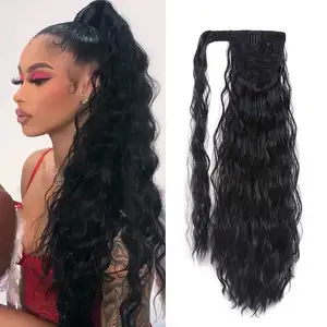 Goodluck 100% Human Hair Pony tails Hair Extensions Double Drawn Natural Wrap Around Drawstring Ponytail Hair