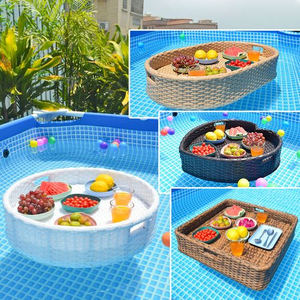 Bandeja de <span class=keywords><strong>desayuno</strong></span> flotante para muebles de exterior para <span class=keywords><strong>cesta</strong></span> de ratán resistente al agua para piscina - Product Image 3