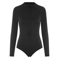 Maillot de bain menstruel une pièce 4 couches pour femme, à manches longues et fermeture éclair, anti-fuite, pour la natation et le surf