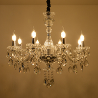 Europäische Art Glas Kristall LED Pendel leuchte moderne hochwertige Lampen für Wohnzimmer Luxus große K9 Kerze Kronleuchter Licht