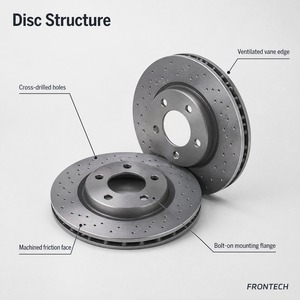 Disco <span class=keywords><strong>de</strong></span> <span class=keywords><strong>Freno</strong></span> Ventilado y Perforado, Tipo Ventilado, Delantero y Trasero, <span class=keywords><strong>de</strong></span> Hierro Fundido, para Autos, SUV, Camionetas, Piezas para Flotas - Product Image 3