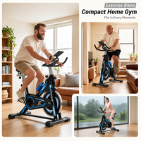 Sepeda Fitness Multifungsi Indoor Rangka Baja Tahan Lama dengan Hambatan yang Dapat Disesuaikan untuk Membentuk Tubuh, Latihan Kardio di Rumah, Sepeda Spinning