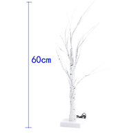 Lampe d'arbre en plastique à 24 LED, alimentation par piles/USB, commande par bouton, écologique, vintage, moderne, lampe de chevet pour chambre à coucher, lumière de nuit créative