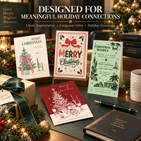 Cartes de vœux de Noël de luxe personnalisées en papier d'art avec dorure à chaud, découpe à la presse, cadeaux de fêtes, vente en gros, fabricant OEM, fournisseur