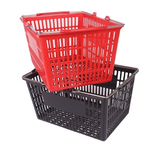 Hot Selling Plastic Baskets Supermarket Basket 28l Plastic Hand Shopping Basket
