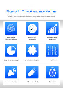 में जाँच फिंगरप्रिंट समय उपस्थिति समय घड़ी कर्मचारी रिकॉर्डर यूएसबी फ्लैश चालक - Product Image 4
