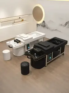 Moderno tailandés spa cabeza tratamiento de terapia de agua tumbar salón de lavado masaje champú tazón cama - Product Image 2