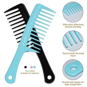 Custom Logo Plastic Anti-static Hair <b>Comb</b> Multicolor Wide Tooth <b>Comb</b> High Quality Salon Hairdressing <b>Comb</b> - Product Image 4