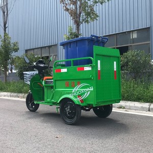 Camion à ordures électrique à trois roues, 240L, carrosserie ouverte, moteur 48V 580W, certifié CE, pour le nettoyage communautaire - Product Image 2
