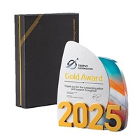Trophée en cristal personnalisé avec impression couleur numérique avancée 2026 pour événements d'entreprise et célébrations d'anniversaire