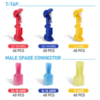 AOLITTEL ALTWJ 240 pièces – Connecteurs rapides de type T sans coupure, rouge, bleu, jaune, bornes de connexion rapide, support 19A-160A 250V