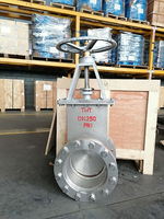 Vanne à guillotine/couteau carré manuelle en acier inoxydable SS304 avec joint EPDM, fabriquée en Chine, pour applications générales d'eau/huile