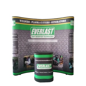 Dễ dàng thiết lập triển lãm Backdrop 8ft Magnetic PVC Pop Up hiển thị khung nhôm triển lãm thương mại Booth đứng cong vải Backdrop - Product Image 1