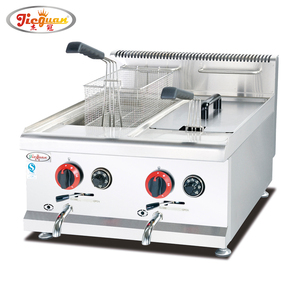 Freidora Industrial <span class=keywords><strong>de</strong></span> <span class=keywords><strong>Gas</strong></span> <span class=keywords><strong>de</strong></span> Acero Inoxidable <span class=keywords><strong>de</strong></span> 6L*2, Económica, con 2 Tanques y 2 Cestas, <span class=keywords><strong>de</strong></span> Alta Eficiencia para Restaurantes - Product Image 1