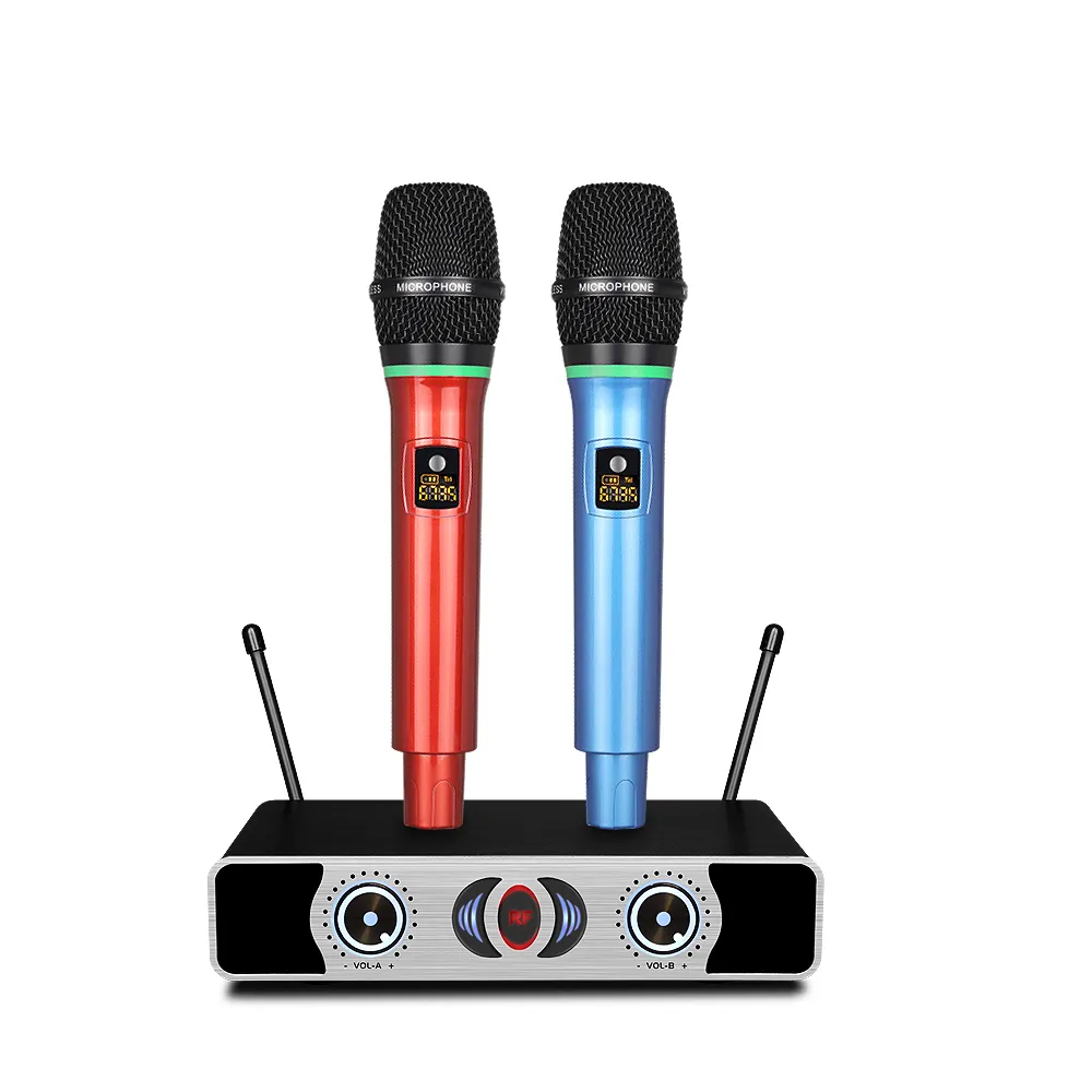 2021 colorful bling recarregável de microfone sem fio UHF melhor microfone sem fio para karaoke