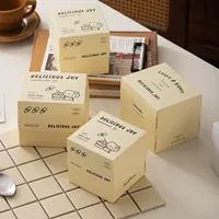 Boîte élégante pour pâtisseries et biscuits, emballage solide avec couvercle rabattable, en carton jaune ivoire, finition mate, boîte carrée pour biscuits avec logo