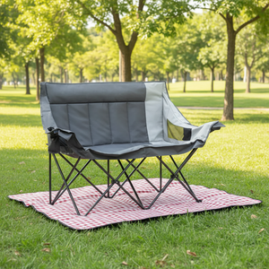 Hot Sale Double Camping <strong>Chair</strong> Oversized Padded for Adults Heavy Duty <strong>Folding</strong> Loveseat for Outdoor Camping Beach Lawn - Product Image 1