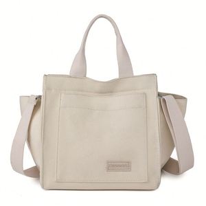 Bolsa de Lona Gruesa para Mujer, Bolso de Mano con Múltiples Bolsillos, Bolso Cruzado Informal para Compras Diarias, Oficina, Maestra, Bolso de Hombro - Product Image 2