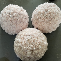 Boule de table romantique en soie rose, pièce maîtresse, boule de 40cm 60cm 70cm pour décoration d'intérieur de mariage, nouveauté