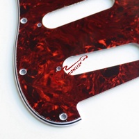 Donlis US Standard SSS Tortoise ST Pickguard pour Guitare Électrique, Couleur Marron/Rouge, 11 Trous, pour Vente en Gros de Pièces en Plastique