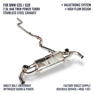 BMW G20 G28 325i 325Li 2.0T 2020-2025 SS304 Valved Catback <b>Exhaust</b> System Dual Exit Factory Direct Wholesale Supply Box - Product Image 1