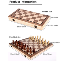 Ensemble d'échecs de voyage en bois en gros 2-en-1 : Échecs et dames magnétiques pliables pour adultes et enfants