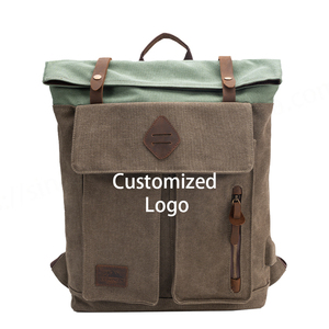 Randonnée en plein air Camping Mode Toile Sac à dos Mochila Ordinateur portable Homme Nylon Doublure Sac à dos Personnalisé - Product Image 2