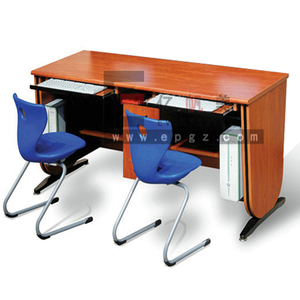 Home Office Furniture Staff Wooden Computer <b>Table</b> <b>Study</b> Computer Desk Office Workstation with High Partition and CPU Holder - Product Image 2
