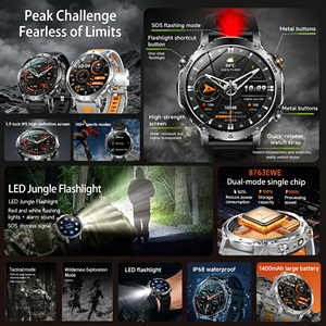 Nuovo <span class=keywords><strong>Smartwatch</strong></span> 2026 <span class=keywords><strong>con</strong></span> Chiamata BT, Batteria Grande da 1400mAh, Monitoraggio Frequenza Cardiaca, Display 1.7", Robusto per Attività all'Aperto, Compatibile <span class=keywords><strong>con</strong></span> Android e iOS - Product Image 6