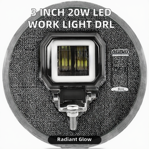 ไฟสปอร์ตไลท์ LED สี่เหลี่ยม 3 นิ้ว 20 วัตต์ พร้อมไฟวงแหวนสีฟ้า DRL สำหรับรถยนต์ รถบรรทุก รถพ่วง รถแทรกเตอร์ รถเอทีวี รถบ้าน 12 โวลต์ - Product Image 2