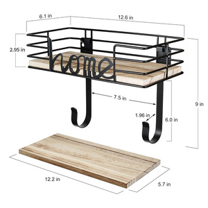 Wooden Wall Mounted Ironing Board Rack With <b>Storage</b> Shelf Heat Resistant For <b>Laundry</b> Room <b>Organization</b> - Product Image 3