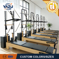 Machine de Pilates Reformer pour usage domestique, lit de yoga compact avec ressorts de résistance réglables et planche de saut