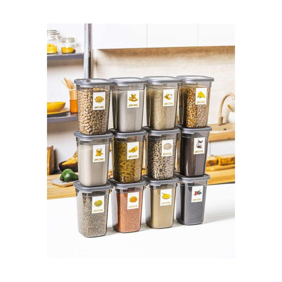 Food Storage Container With Organizer Label 1.2 Lt Set of 12