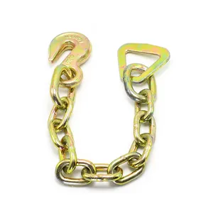 Factory Production 3/8 Inch Transport Binder Link Lifting Chain with Clevis Grab Hook and Delta Ring for Truck