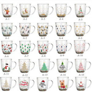 Cristalería Navideña Tazas de Té de Vidrio Divertidas Taza de Viaje para Café Vaso Lindo de Papá Noel Muñeco de Nieve Pingüino Regalo Creativo de Reno - Product Image 6