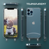 Réglable Transparent Sports-Design Crossbody Téléphone étui pour iphone 14 Pro Max Détachable Clair Couverture Étanche Antichoc