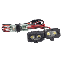 Lampe de pare-chocs radiocommandée en métal avec double projecteur LED et contrôleur pour camion RC Crawler 1/10, blanche