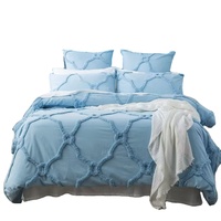 Nouvel Arrivage Ensemble de Literie Shaggy, Housse de Couette Matelassée Unie, Ensemble de Draps Jacquard Personnalisé, Textile de Maison Premium pour Chambre