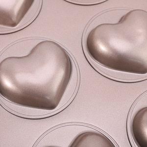 Heart Baking Pan Light Gold Non-Stick Cake Mold For Home Baking - Product Image 2
