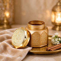 Pot en verre personnalisable de luxe 130L vide avec couvercle doré pour emballage de crème cosmétique de luxe