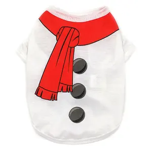 Best-Selling Snowman Holiday Print Pet Christmas Stocking Clothes Summer Winter & Spring Dog Shirt